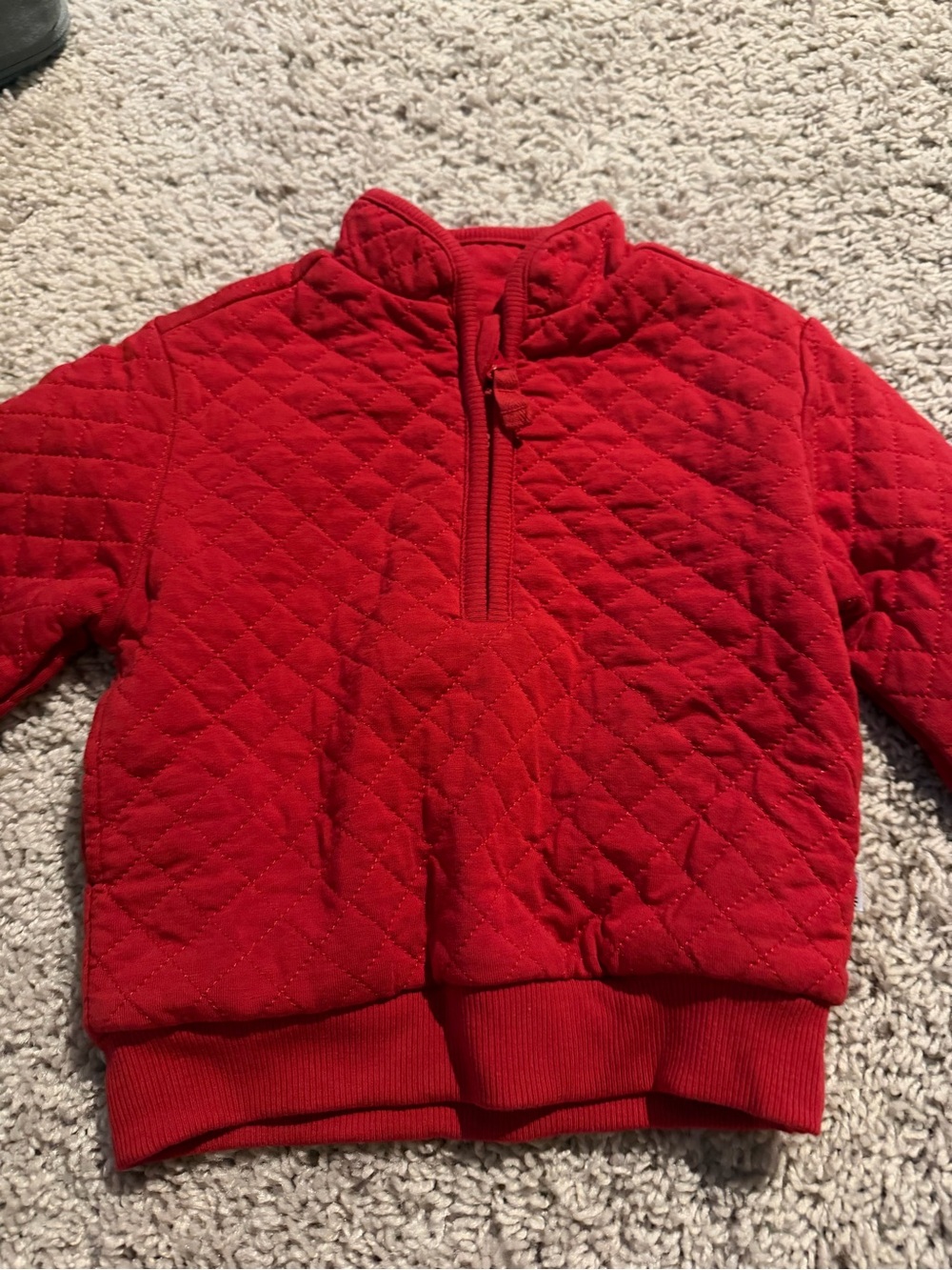 Little sleepies red Quilted Half-Zip Pullover Top - Kids 12-18 months